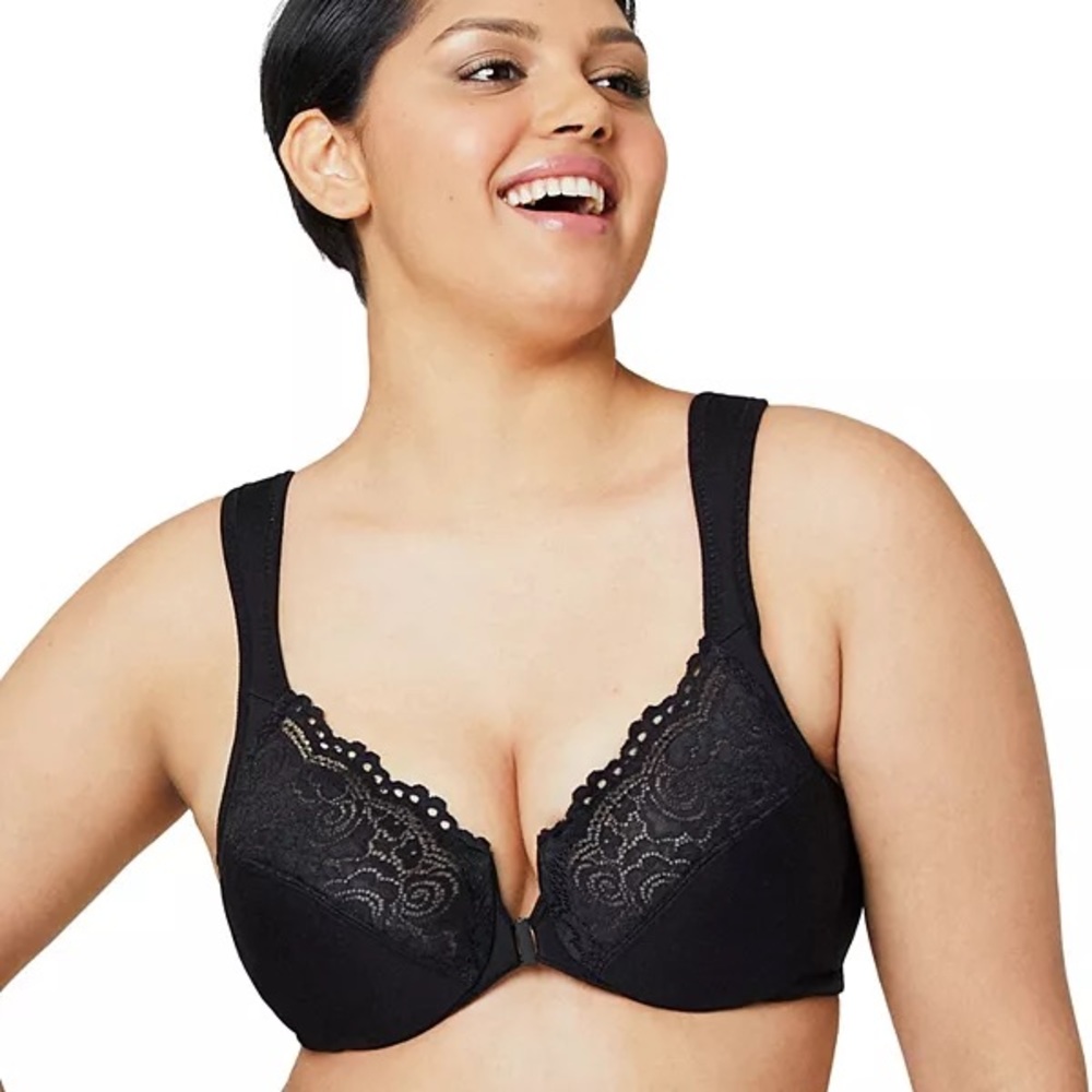 Glamorise Front Close Wonderwire Bra - Black - 42H